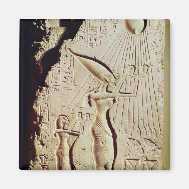 Avbildning av Amenophis IV, Nefertiti och Dotter Magnet (Framsidan)