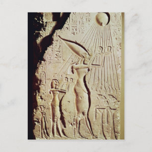 Avbildning av Amenophis IV, Nefertiti och Dotter Vykort