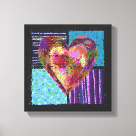 Avböjd hjärtformad arbetsyta canvastryck