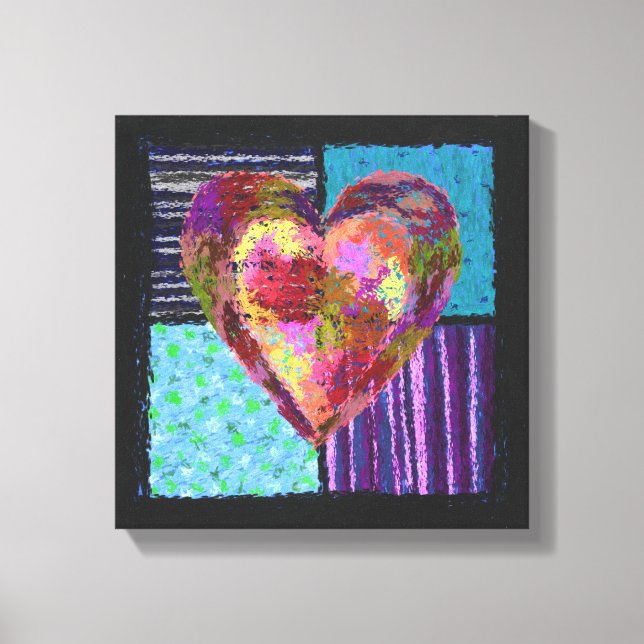 Avböjd hjärtformad arbetsyta canvastryck (Framsida)
