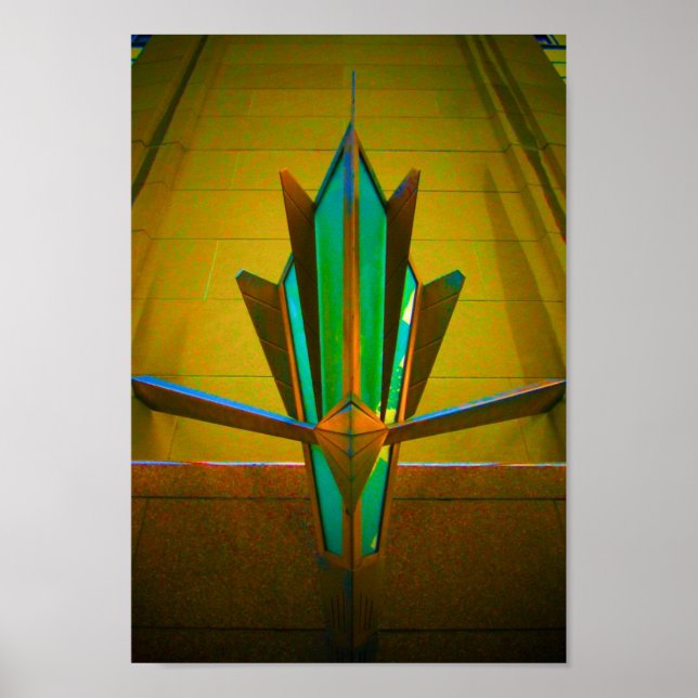 Avböjd i deco (nyon) poster (Framsidan)
