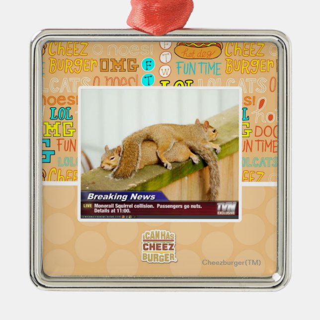 Avbrott av nyheterna julgransprydnad metall (Framsidan)