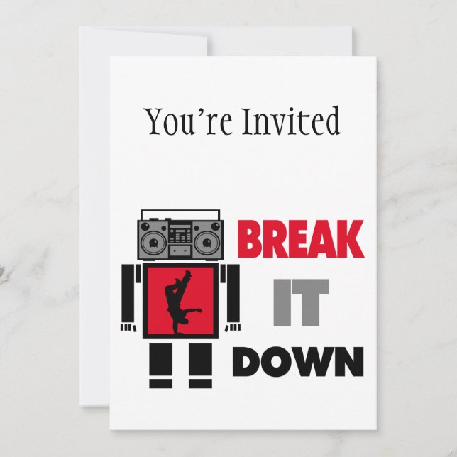 Avbrott för b-pojkeBoombox robot som det besegrar Inbjudningar (Framsida)