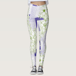 Avbrott i blommigten - Abstrakt Botaniska bindning Leggings