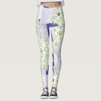 Avbrott i blommigten - Abstrakt Botaniska bindning Leggings