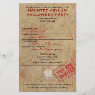 Avbruten asyl i Halloween fest Flygblad