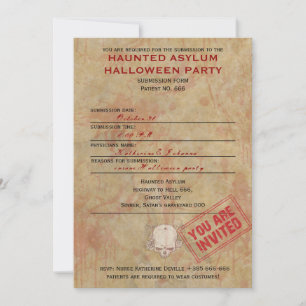 Avbruten asyl i Halloween fest Inbjudningar