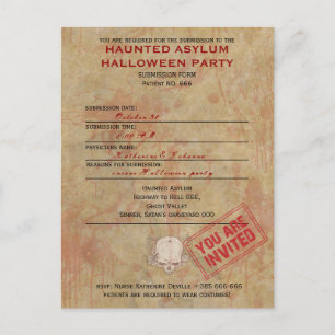 Avbruten asyl i Halloween fest Vykort