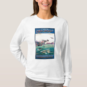 Avbruten befordrings- affisch för flöteflygplan tee shirt