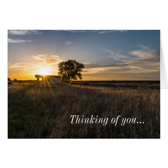 Avbruten formfärgad solnedgångstänkning av U-kort OBS Kort (Framsidan Horizontal)