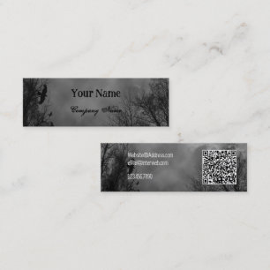 Avbruten Himlar med Ravens- och QR-Anpassningsbar Mini Visitkort