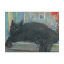 Avbruten tupplur, svart katt Impressionism Måleri