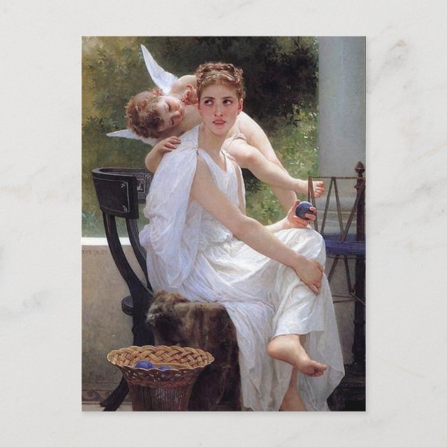 "Avbrutet arbete" av Bouguereau Vykort (Framsida)