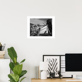 Avbrutet vrak Black and White Photo Poster