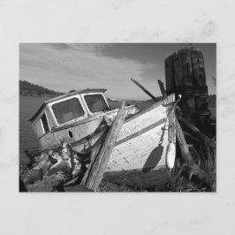 Avbrutet vrak Black and White Photo Vykort