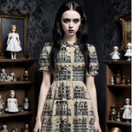 Avbrutna dollhus tyg