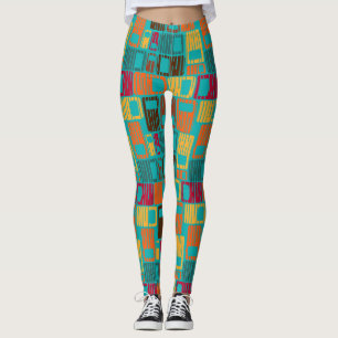 Avbrutna rektanglar leggings