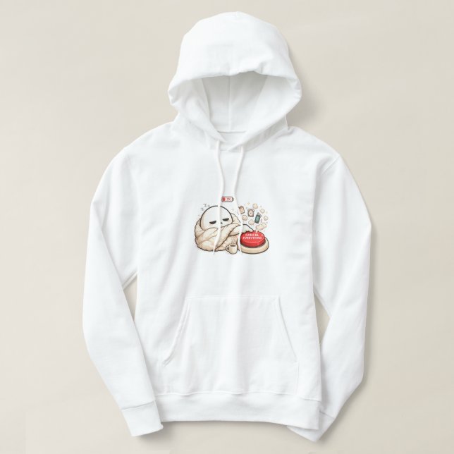 Avbryt Allt 2% Batteri  Hoodie (Design framsida)