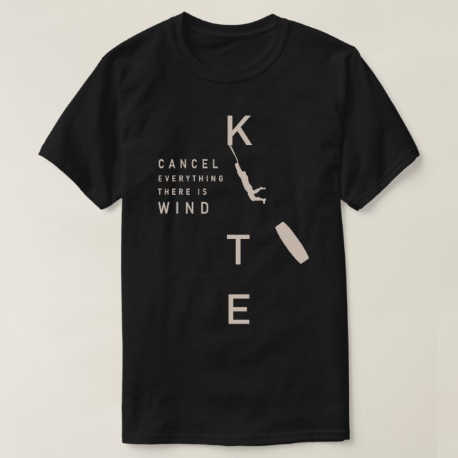 Avbryt allt det finns i Surfan Vind Kite T Shirt (Design framsida)