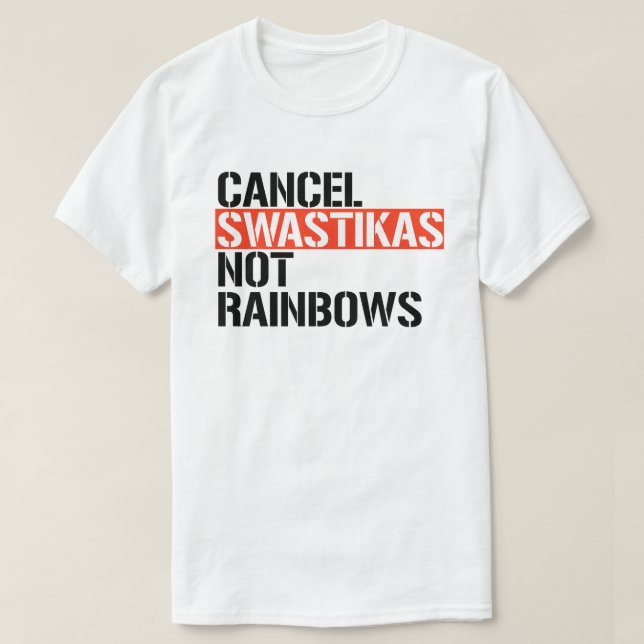 Avbryt fascismen, inte regnbågar t shirt (Design framsida)