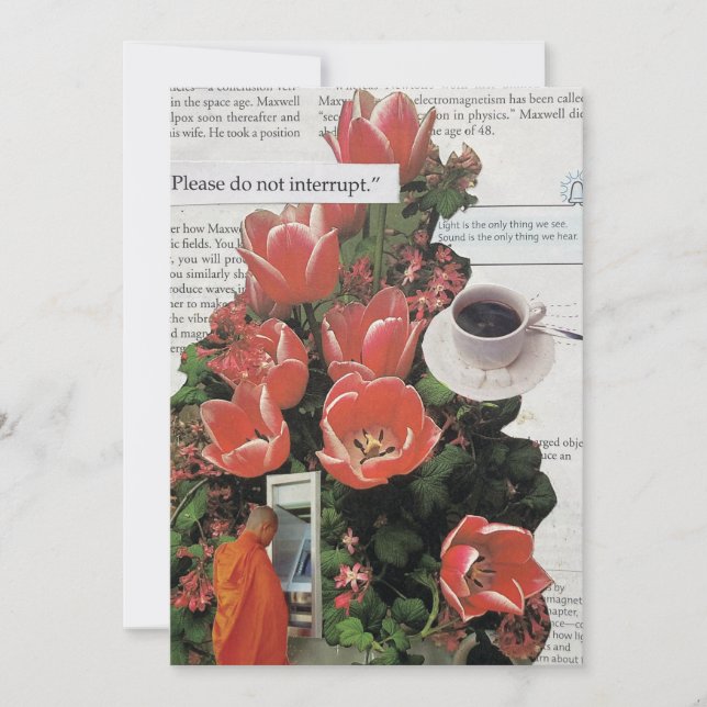 Avbryt inte teadagen om penningkaffe på morgonen inbjudningar (Framsida)