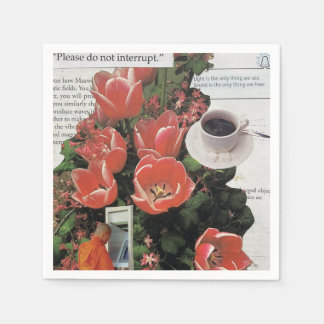 Avbryt inte teadagen om penningkaffe på morgonen pappersservett