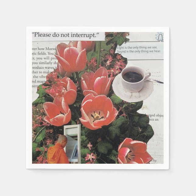 Avbryt inte teadagen om penningkaffe på morgonen pappersservett (Framsidan)