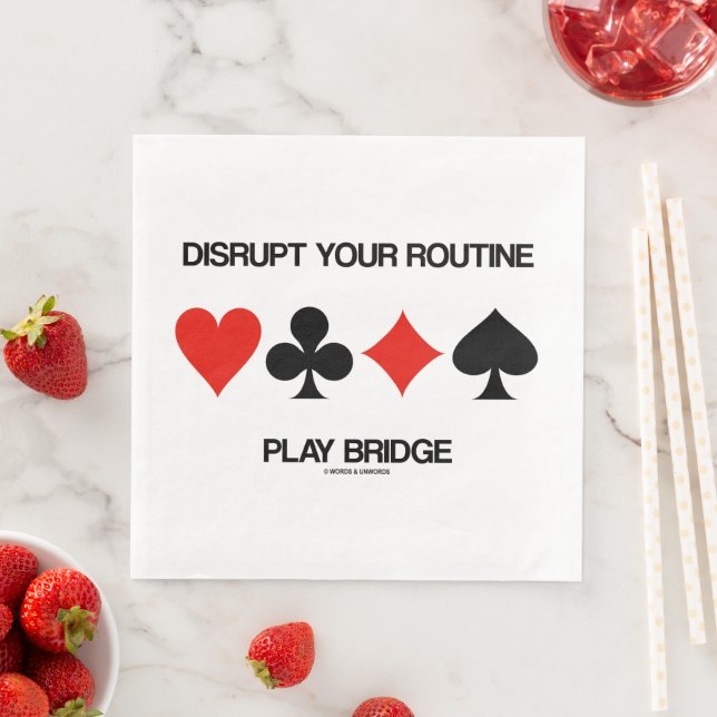 Avbryta din Routine Play Bridge-Kostym med fyra ko Pappersservett (Insitu)