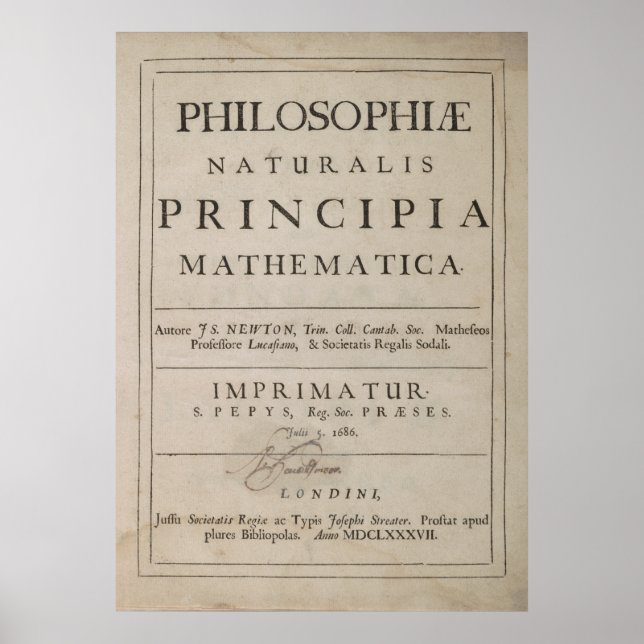 AVDELNING 1687 I PRINCIPIA MATEMATICA POSTER (Framsidan)