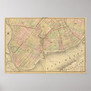 Avdelning 1 Brooklyn karta Poster