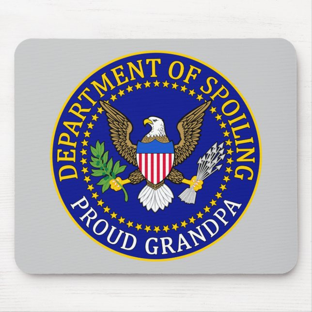 Avdelning av att spoliera - stolt morfar musmatta (Framsidan)