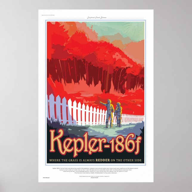 Avdunstning på Kepler 186f där gräs är alwayröd Poster (Framsidan)