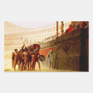 Ave Caesar av Jean-Leon Gerome Rektangulärt Klistermärke