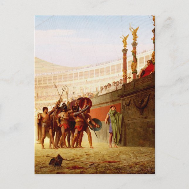 Ave Caesar av Jean-Leon Gerome Vykort (Framsida)