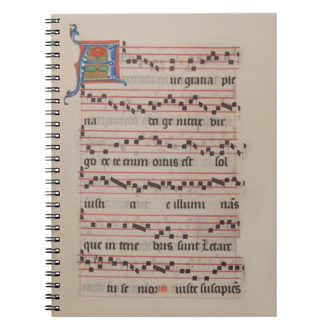 Ave gratia plena - Antiphon Medieval Manuscript Anteckningsbok (Framsidan)
