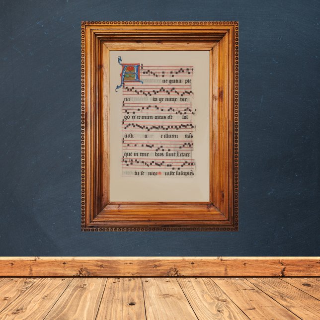 Ave gratia plena - Antiphon Medieval Manuscript Poster (Ave gratia plena Antiphon Medieval Manuscript Catholic Christian Poster)