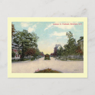 Ave. H, Flatbush, Brooklyn, New York Vintage Vykort