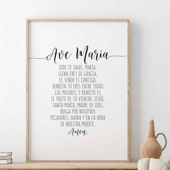 Ave Maria,Dios Te Salve María llena Eres De Gracia Poster (Skapare uppladdad)