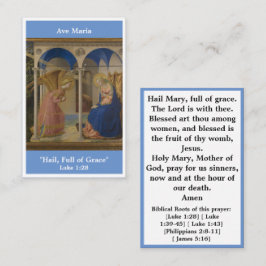 Ave Maria Hail Mary prayer-kort Visitkort