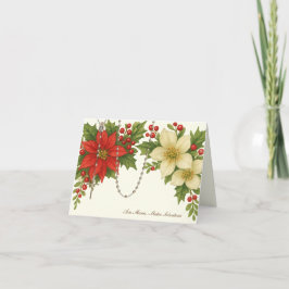 Ave Maria julförbannelse med rosenkransblommor Helgkort