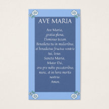 AVE MARIA Latin Prayer-kort