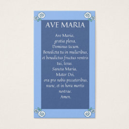 AVE MARIA Latin Prayer-kort Visitkort