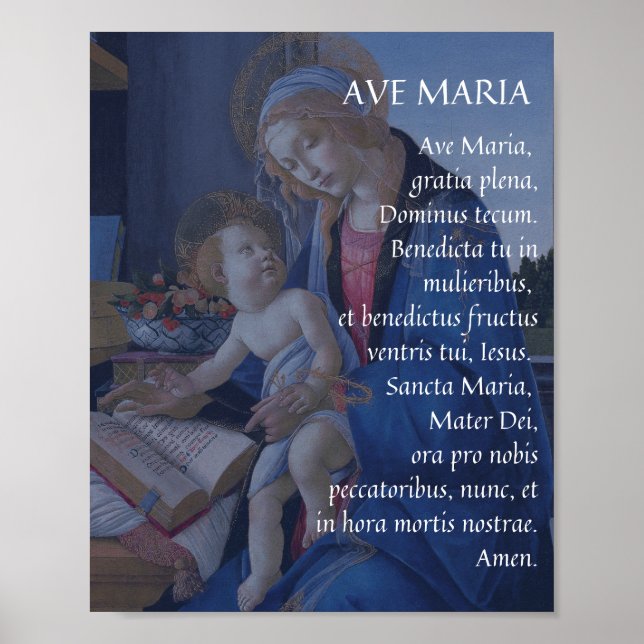 AVE MARIA Latin Prayer Poster (Framsidan)