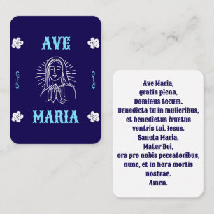 Ave Maria Prayer Card - Latin Hail Mary Placeringskort