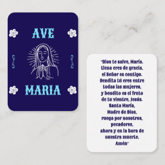 Ave Maria Prayer Card - Spansk hagel Mary Placeringskort
