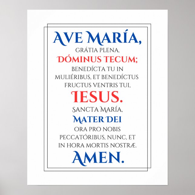 Ave Maria Print Poster (Framsidan)
