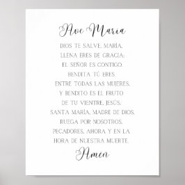 Ave Maria Spain Prayer Poster