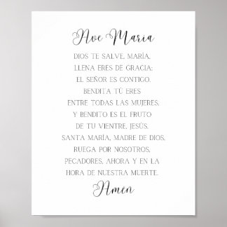Ave Maria Spain Prayer Poster