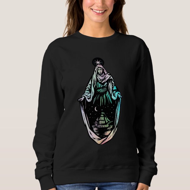 Ave Maris Stella Saliga Jungfru Maria Latin Ca T Shirt (Framsida)