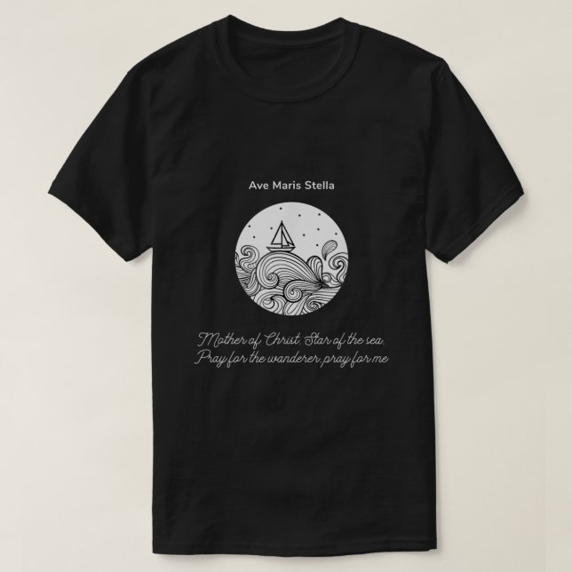 Ave Maris Stella Star av havskräfta för en gång T Shirt (Design framsida)